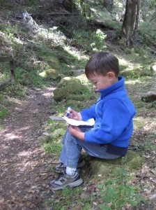 The budding cartographer charting our way.