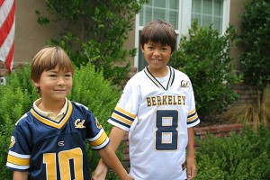 My boys, decked out in Cal Berkeley gear