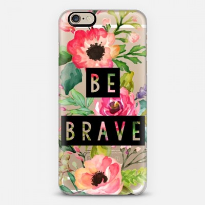 Be Brave watercolor floral phone case