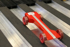 Red Pinewood Derby Car