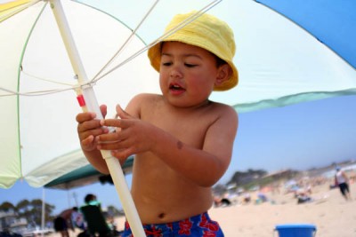 Hapa boy at beach