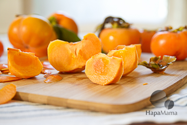 Cut persimmons