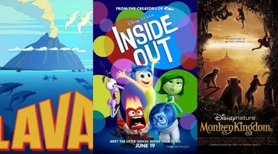 Lava, Inside Out, Monkey Kingdom - Pixar
