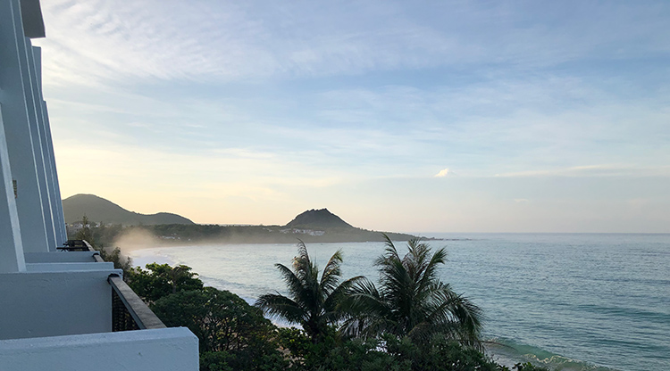 View of sunrise over the ocean from Chateau Beach Resort, Kenting Taiwan